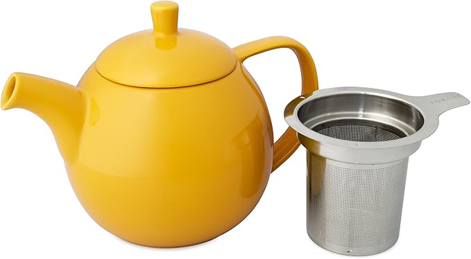 FORLIFE Curve Teapot with Infuser, 24-Ounce, Mandarin