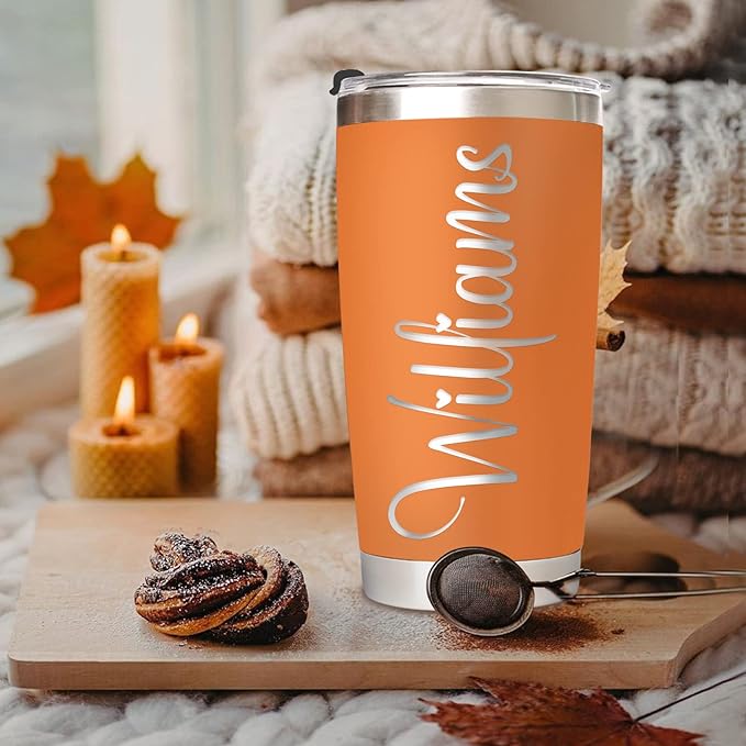 Personalized Tumbler with Text Name, Custom Stainless Steel Tumbler, Customized Employee Appreciation Gifts, Retirement Gifts for Men Women office, Customized By Enterprise (Engrave)