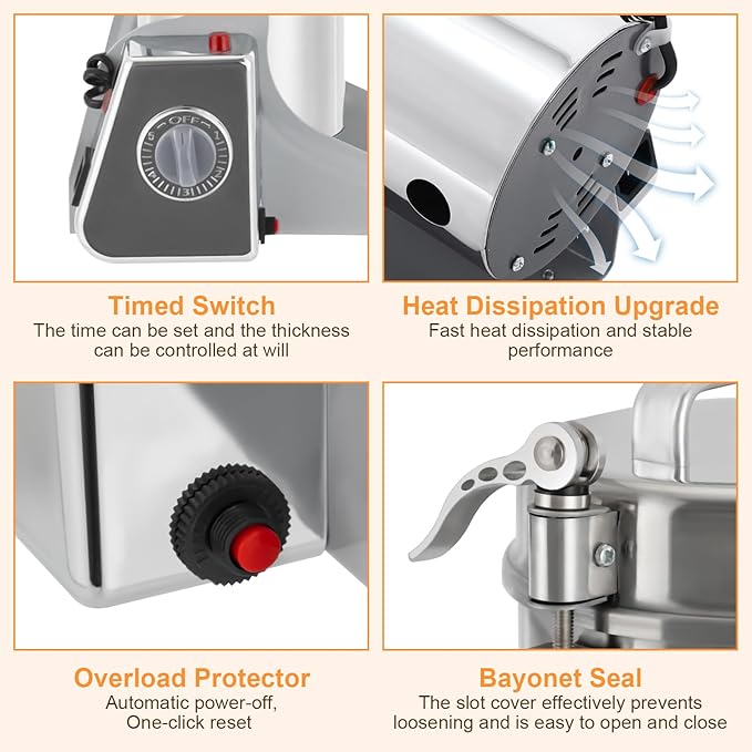 1000g Electric Grain Mill Grinder, High Speed 3600W Commercial Grinders, Stainless Steel Machine for Dry Grains, Coffee, Corn (1000g/2.2lbs Capacity)