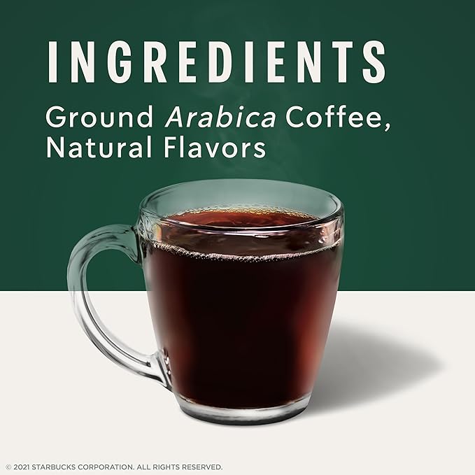 Starbucks K-Cup Coffee Pods, Vanilla Flavored Coffee, Naturally Flavored, 100% Arabica, 1 box (10 pods)