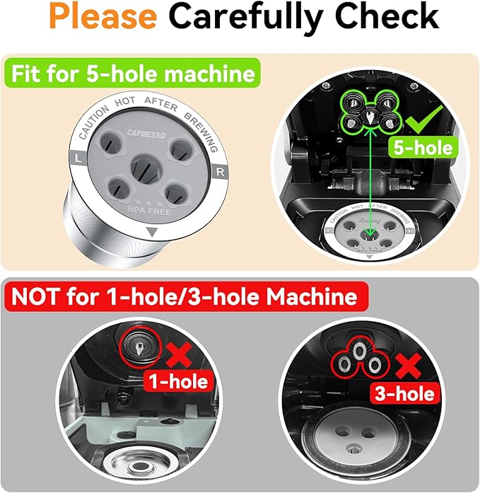CAPMESSO Reusable K Cups for Keurig: 4 Stainless Steel Coffee Pods 5-hole Metal Coffee Filters for Keurig K Supreme/K Slim/K-Brew Chill/K-Duo Gen 2 with Multistream Technology, No BPA, Durable