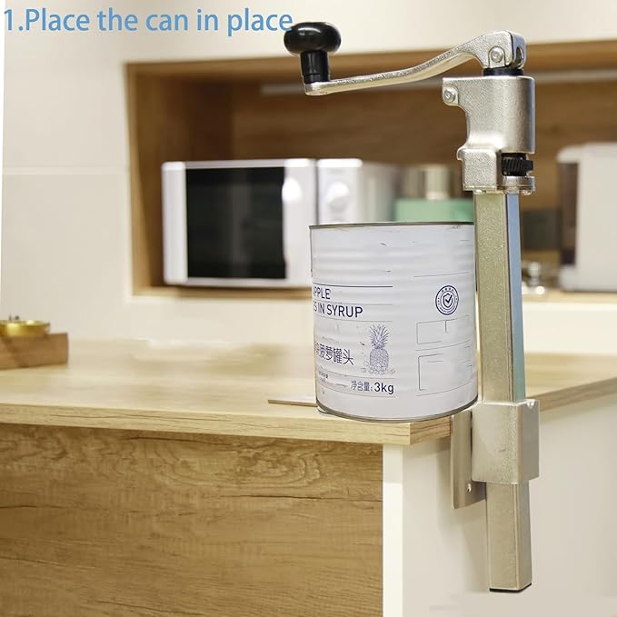 Commercial Can Opener Heavy Duty for Large Cans Industrial Can Opener for Big Cans Manual Stainless Steel Table Can Openers Restaurant Can Opener #10 Cans Up To 11" Tall For Bars Hotel Kitchen