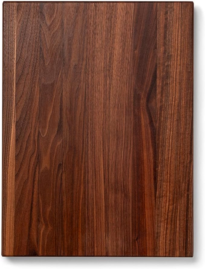 John Boos R-Board Series Rectangular Wooden Walnut Cutting Board 20”x15” – 1.5” Thick, 12-lb Reversible Butcher Block with Edge-Grain & Finger Grips – Made in the USA