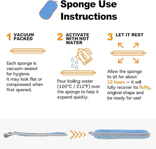 Multi-Purpose Scrub Sponges Kitchen – 12 Pack Dish Sponge, Dual-Sided Non-Scratch Microfiber & Metal Scrubber, Reusable Sponges for Dishes, Pots, Glass, Sink, Stovetop & Bathroom (Blue)