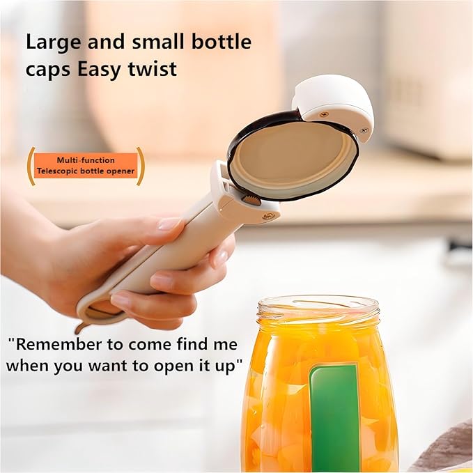 Multi function Retractable Magnetic Can Opener and bottle cap opener for Weak Hands, Arthritic Hands, Seniors,Low Strength and Children with Beer Opener Kitchen Gadgets(Red)