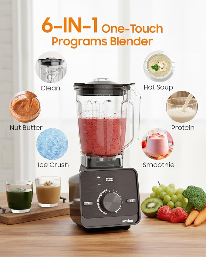 Blender for Kitchen,30000RPM Professional Blenders for Smoothies with 56oz Tritan™ Container,10-Speed Settings & 6 Preset Menus for Smoothies/Protein Shake/Hot Soup/NutButter/Ice Crush/Clean(H 16.57")