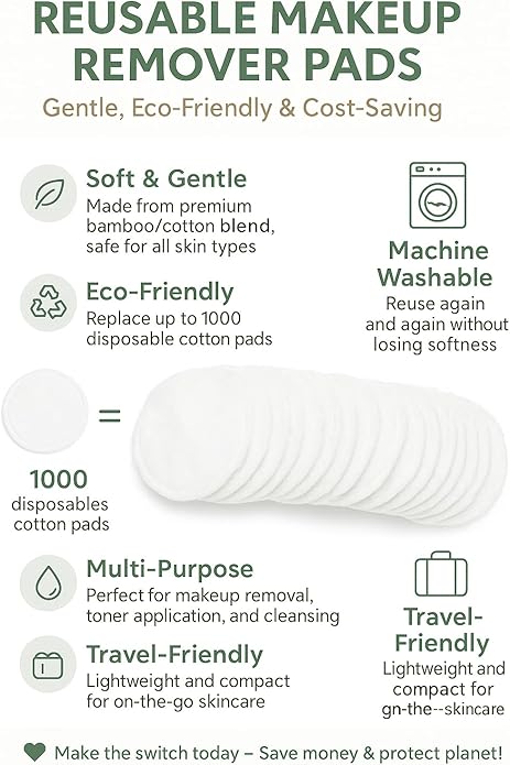 Eco-Friendly Bamboo Personal Care Set – Hair Brush, Massage Brush, Facial Brush, Toothbrush, Reusable Cotton Pads & Storage Bags – Sustainable Zero Waste Gift for Women & Men