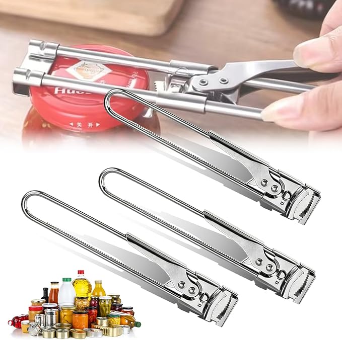 Adjustable Stainless Steel Jar Opener, 2026 New Multifunctional Stainless Steel Can Opener, Adjustable Bottle Can Opener for Weak Hands Seniors (3, Extended Length (9.05 x 1.18 inches))