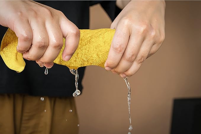Softolle 100% Cotton Washcloths 24 Pack (12x12 Inches) Soft, Highly Absorbent Washcloth, Face Towels, Wash Cloths for Face, Ring Spun, Bulk Pack (Yellow/Grey)
