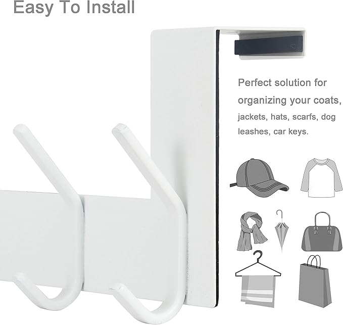 WEBI Over The Door Hooks for Clothes:Door Hanger,Over The Door Towel Rack,Door Coat Hanger Door Coat Rack for Hanging Towels,Hats,Behind Back of Bathroom,Bronze,2 Packs