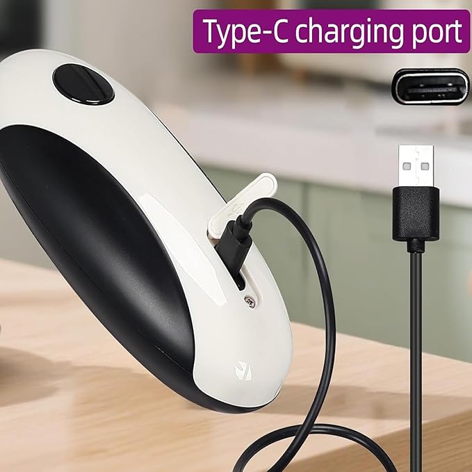 Electric Can Opener, One Touch Rechargeable Can Opener Electric with Smooth Edges Hand-free Automatic Can Opener for Almost Any Size Can, Ideal Kitchen Gadget for Seniors,Children and Arthritic