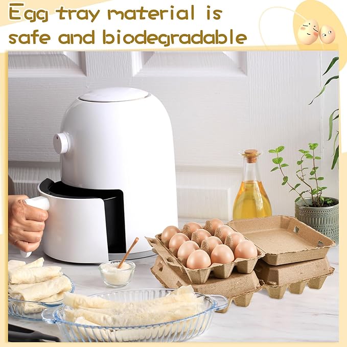 Rtteri 25 Pieces Paper Pulp Egg Cartons 3x4 Style Vintage Blank Egg Cartons for Fresh Duck Quail Storage Kitchen Family Farmhouse