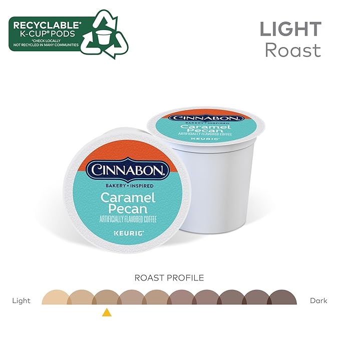 Cinnabon Caramel Pecan Coffee, Keurig Single Serve K-Cup Pods, 96 Count