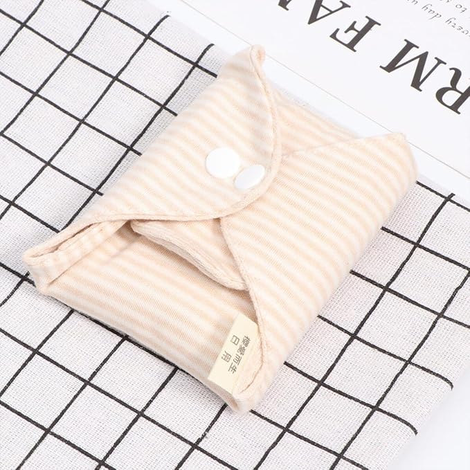 2pcs Reusable Washable Cloth Menstrual Pads for Women Soft Breathable Organic Cotton Panty Liners with Strong Absorbency Foldable Sanitary Towels for Period and Postpartum Care