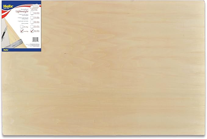 Helix - Wooden Lightweight Drawing Board - 24 x 36 Inch - Metal Edge - Drafting, Art, Sketching and Tracing