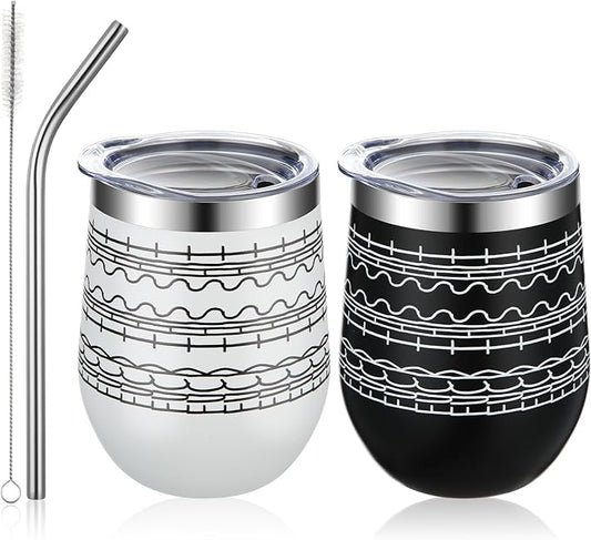 2 Pack 12 oz Hidden Message Mug Stainless Steel Insulated Tumbler with Straw and Brush, Joke Funny Sarcastic Coffee Mug Wine Cup Coworker Gag Gift for Christmas Employee Appreciation Gift