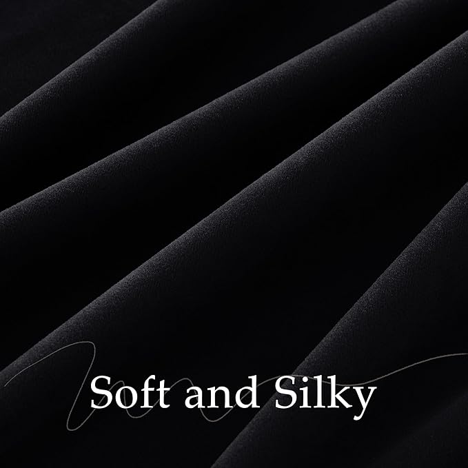 NICETOWN Black Gothic Home Decor Velvet Curtains 108" Length 2 Panels, Privacy Protection Drapes for Bedroom and Living Room Back Tab Rod Pocket with Pleat Tape Window Treatments, 52" Wide Each Panel