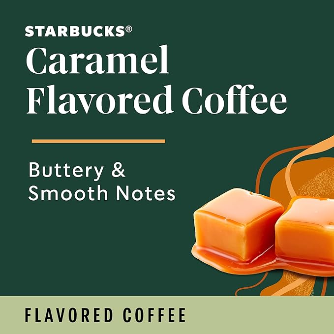 Starbucks K-Cup Coffee Pods, Flavored Hot or Iced Coffee, Caramel, 40 Keurig Pods