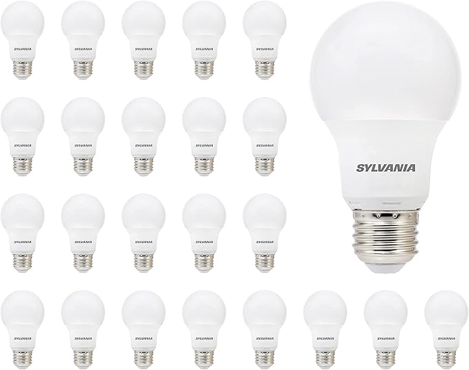 LEDVANCE Sylvania LED A19 Light Bulb, 60W Equivalent, Efficient 8.5W, 10 Year, 2700K, 800 Lumens, Frosted, Soft White (74765), Packaging May Vary (Pack of 1, 24 Count Total)