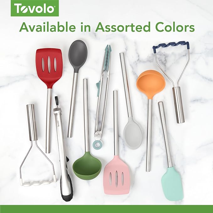 Mixing Spoon Stainless Steel Handle Scratch Resistant Non Stick Safe Kitchen Utensil for Cooking Baking Serving Stirring, Heat Resistant Silicone Stirring Spoon with Metal Handle Apricot Orange