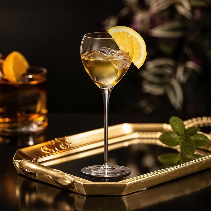 KAMMAK Martini Glasses Set of 2, 5.41 oz Clear Crystal Cocktail Glasses with Stem, Reusable Cocktail Glassware for Wedding Birthday Party, Bar, Margarita, Whiskey, Gin, Tequila, ZY12701