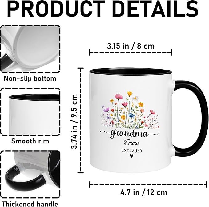 Personalized Dad to Papa Mug - Custom Est Year Coffee Cup for New Grandpa - First Time Grandfather Gift - Custom Grandparent - Keepsake Mug for Him