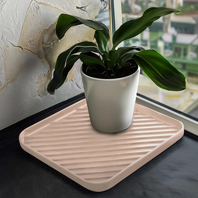 Silicone Organizer Tray for Kitchen Sink and Bathroom, Dishwasher Tray, Versatile Bathroom and Drawer Organizer Trays, Non-Slip Countertop (Pink)