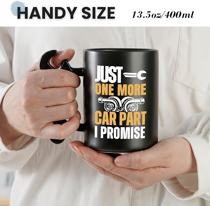 Onebttl Car Gifts For Men, Women, Dad, Mechanic - 13.5oz/400ml Ceramic Wrench Coffee Mug - One More