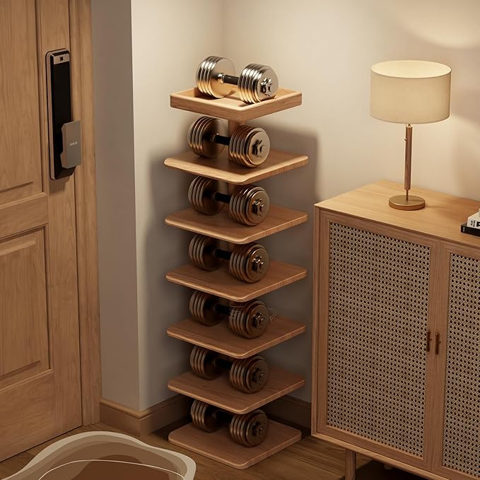 Narrow Shoe Rack for Entryway - Wood Narrow Shoe Rack with Compact Design for Small Space, 6-Tier Shoe Organizer for Entryway Hallway Bedroom Closet