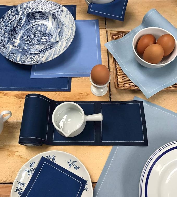MY DRAP Cocktail Napkins, Reusable Cotton Napkins Roll 4.5 x 4.5 IN (100 Napkins, Petrol Blue)