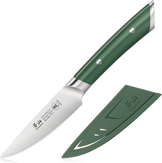 Cangshan HELENA Series German Steel Forged 3.5" Paring Knife with Sheath (Green)