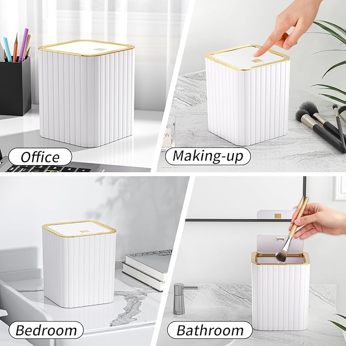Bathroom Accessory Set - Bathroom Set, 27PC Bathroom Accessories Set, White Bathroom Sets with Shower Curtain and Rugs, Mini Trash Can, Toilet Brush, Trash Can & Soap Dispenser
