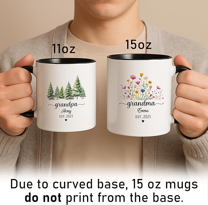 Personalized Dad to Papa Mug - Custom Est Year Coffee Cup for New Grandpa - First Time Grandfather Gift - Custom Grandparent - Keepsake Mug for Him