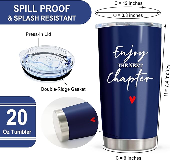 Retirement Gifts for Men Tumbler 20oz, Farewell Gifts for Coworkers, Coworker Leaving Gift for Women/Men, Goodbye/Going Away/New Job/Promotion/New Beginnings Present for Coworkers Friends