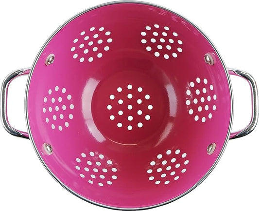 Calypso Basics by Reston Lloyd Powder Coated Enameled Colander, 3 Quart, Magenta
