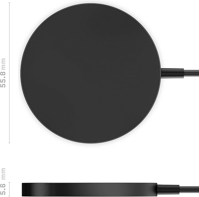 Ghostek NRGpad MagSafe Wireless Charger, 15W Fast Charging Pad for iPhone 16/15/14/13/12 Series & AirPods, Magnetic Charger with USB-C, Premium Design (Black, MagSafe Charger)