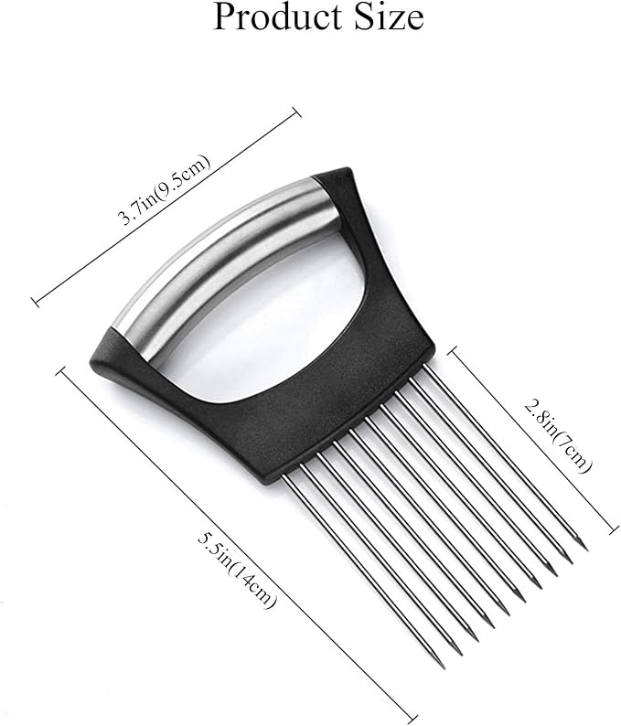 2Pack Onion Slicer, Food Slice Assistant Onion Holder Slicer, Kitchen Gadgets - Stainless Steel Vegetable Holder Cutting Kitchen Gadget Tomato Peeler