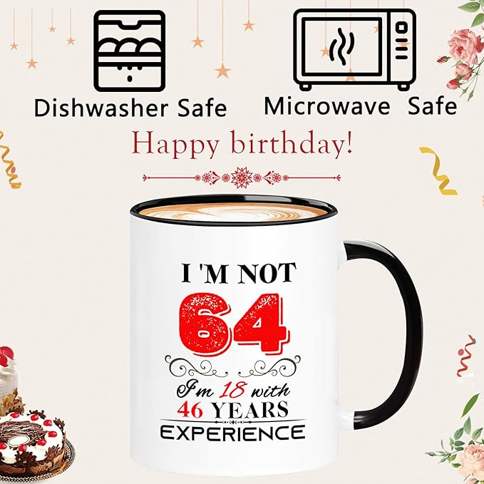 1961 64th Birthday Mug for Women Men, Turning 64 Year Old Birthday Gifts for Mom, Dad, Grandma, Grandpa, Wife, Husband, Daughter, Sister, Best Friends, Coworkers, Her, Him, 11oz Coffee Cup