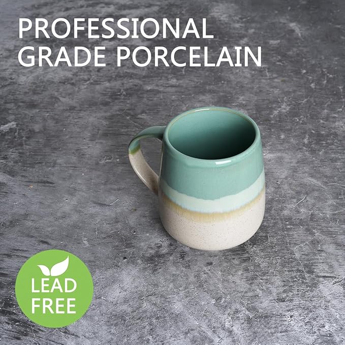 Bosmarlin Extra Large Ceramic Coffee Mug, 23 Oz, Dishwasher and Microwave Safe, Oversized Big Tea Cup for Office and Home (Mint Green)