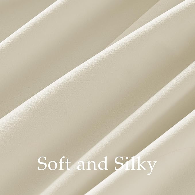NICETOWN Ivory White Velvet Backdrops Curtains 10 ft Long for Christmas, Thermal Insulated Noise Reducing Extra Long Curtains for Large Door Windows, Back Tab with Pleat Tape (2 Panels, W52 x L120)