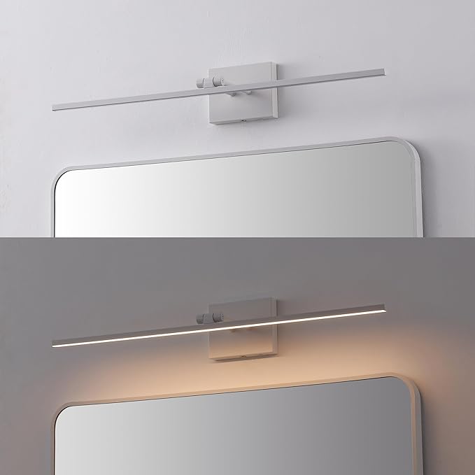 JONATHAN Y JYL7163B Santino 28" Modern Minimalist Swivel Integrated Dimmable LED Rechargeable Picture Light with Touch Sensor for Bedroom, Living Room, Kitchen, Office, White