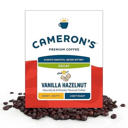 Cameron's Coffee Roasted Whole Bean Coffee, Flavored, Decaf Vanilla Hazelnut, 4 Pound