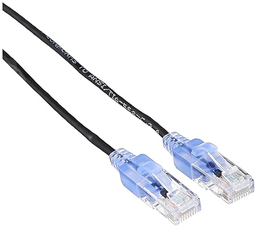 Monoprice Cat6A 20ft Black 5-Pk Patch Cable UTP 30AWG 10G Pure Bare Copper Snagless RJ45 SlimRun Series Ethernet Cable