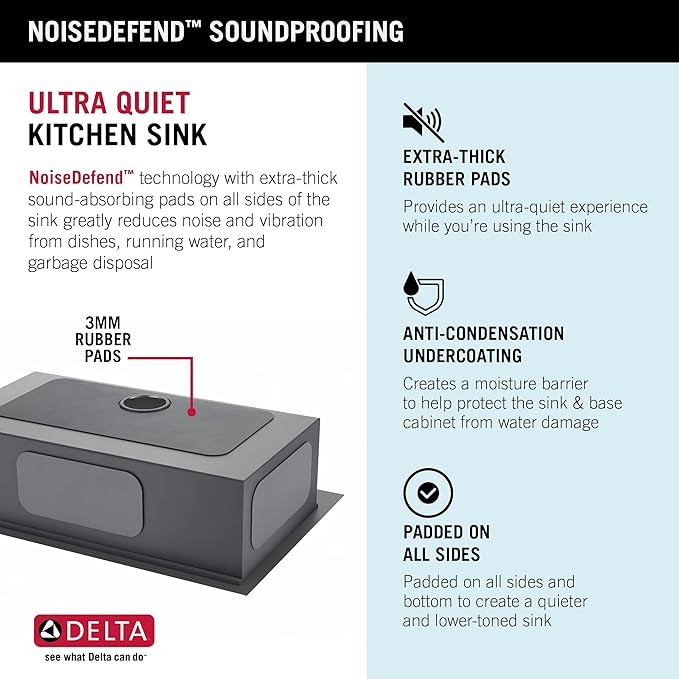 DELTA FAUCET Rivet 25-Inch Workstation Kitchen Sink Drop-In Top Mount 16 Gauge Stainless Steel Single Bowl with WorkFlow Ledge and Chef’s Kit of 5 Accessories, 95A931-25S-SS