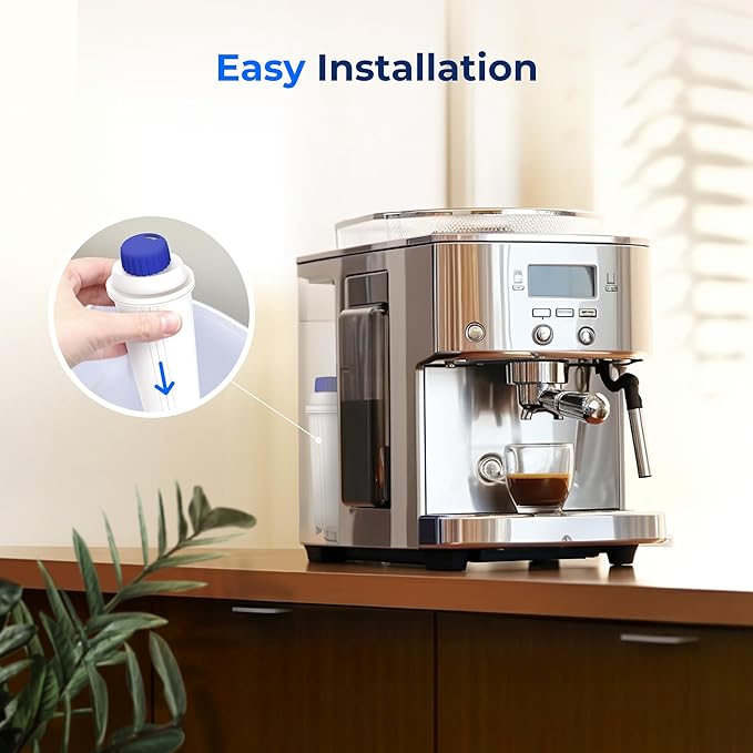 Waterdrop Coffee Water Filter, Replacement for De'Longhi® Filter, DLS C002 De'Longhi® Water Filter, ECAM/ETAM/EPAM Series, EC680/5, TÜV SÜD Certified (6 Packs）