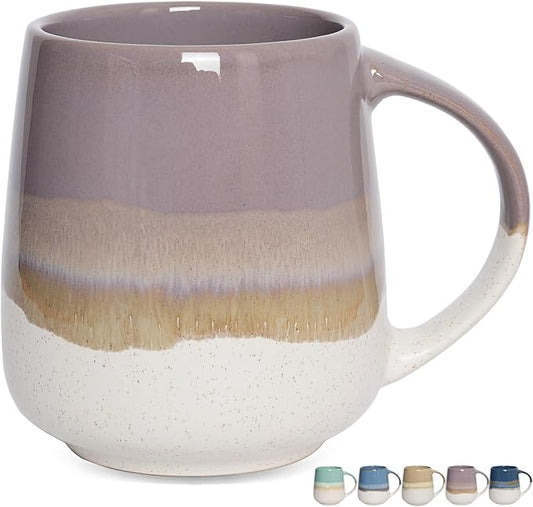 Bosmarlin Extra Large Ceramic Coffee Mug, 23 Oz, Dishwasher and Microwave Safe, Oversized Big Tea Cup for Office and Home (Purple)