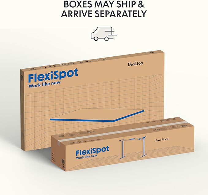 FLEXISPOT EN1 Bamboo Standing Desk, 48 x 24 Inches One-Piece Electric Height Adjustable Desk for Home Office (White Frame + Bamboo Curved Desktop, 2 Packages)