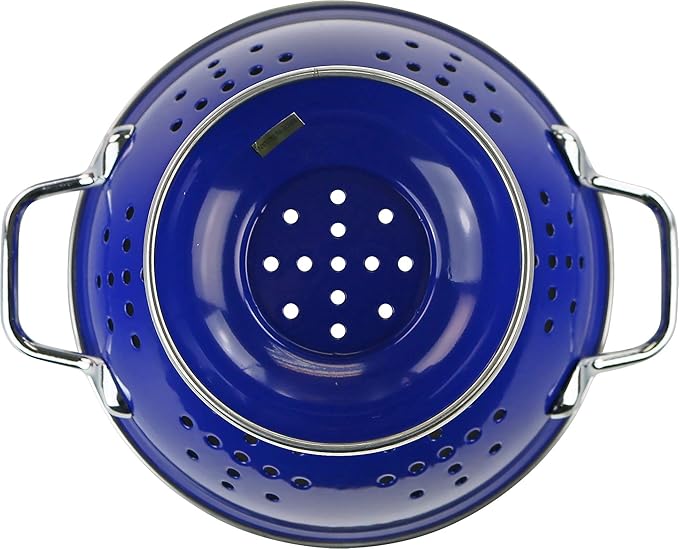 Calypso Basics by Reston Lloyd Powder Coated Enameled Colander, 1 Quart, Indigo