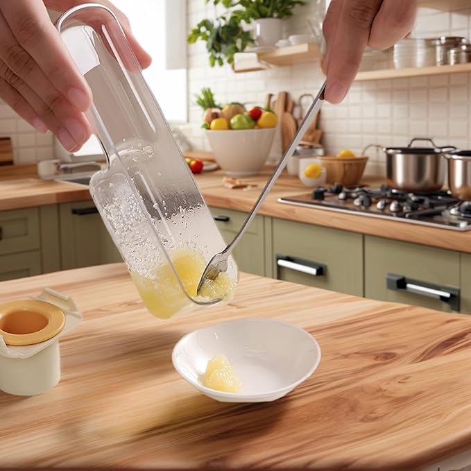Multifunctional Garlic Grinder, 3 in 1 Mini Garlic Slicer Super Thin with Hand Guard, Vegetable Garlics Ginger Grind, Slice and Shred Mandoline Cutter with Container for Kitchen Tool (White)