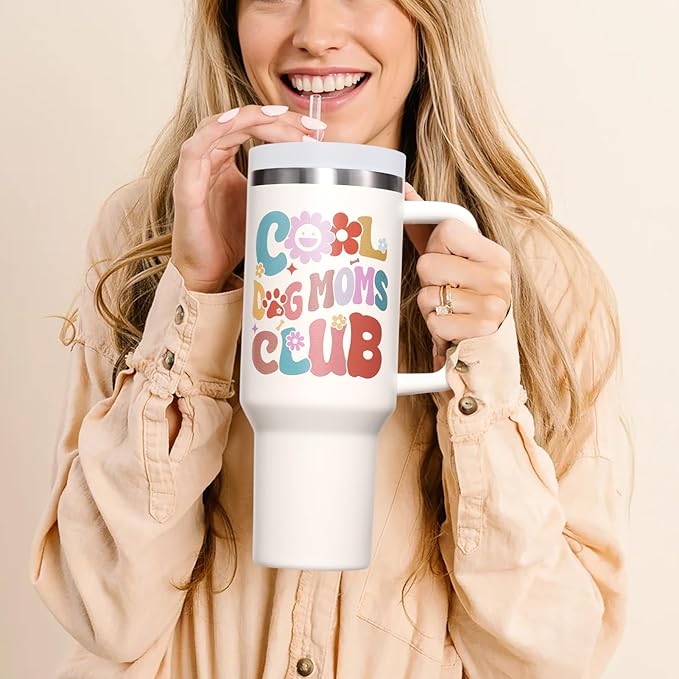 Dog Mom Gifts for Women, Christmas Gift for Dog Lover, 40 OZ Tumbler Dogs Gift for Mom, Wife, Grandma, Auntie, Sister, Friends, Teacher, Unique Cool Xmas Birthday Gifts for Dogs Owners Insulated Cup